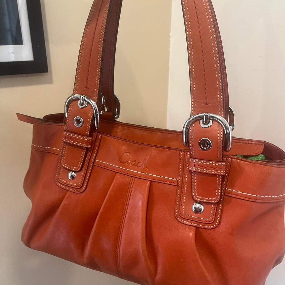 Y2k 2000s Coach Soho Pleated Leather Gallery Tote Sho… - Gem